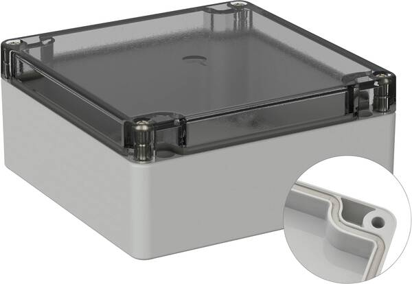TRU COMPONENTS TC-9065464 Outdoor-Gehäuse 122 x 120 x 55 Polycarbonat Lichtgrau (RAL 7035) 1 St.