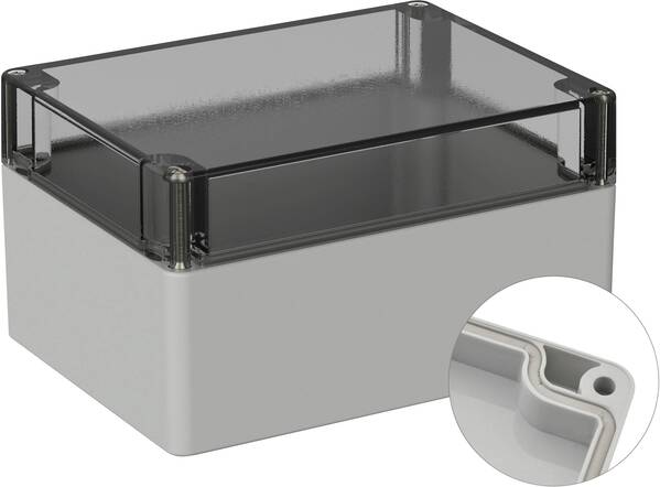 TRU COMPONENTS TC-9065536 Outdoor-Gehäuse 160 x 120 x 90 Polycarbonat Lichtgrau (RAL 7035) 1 St.
