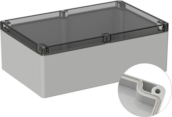 TRU COMPONENTS TC-9065548 Outdoor-Gehäuse 240.3 x 160.3 x 90 Polycarbonat Lichtgrau (RAL 7035) 1 St.