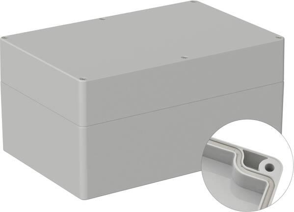 TRU COMPONENTS TC-9065560 Outdoor-Gehäuse 240.3 x 160.3 x 120 Polycarbonat Lichtgrau (RAL 7035) 1 St.