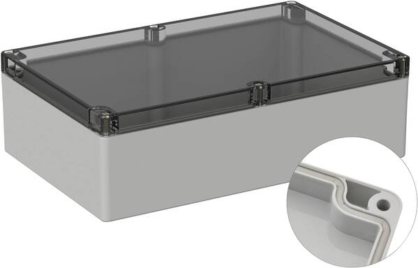 TRU COMPONENTS TC-9065576 Outdoor-Gehäuse 300 x 230 x 85 Polycarbonat Lichtgrau (RAL 7035) 1 St.