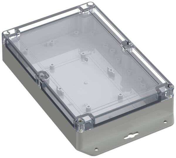 TRU COMPONENTS TC-10860984 Flansch-Gehäuse 209.70 x 139.80 x 45.10 Polycarbonat Lichtgrau 1 St.