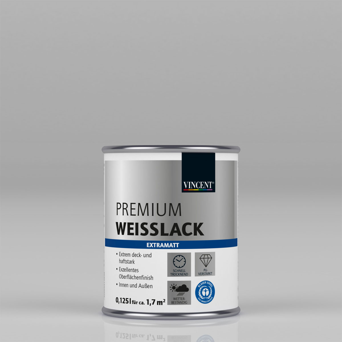 Vincent Premium Weißlack RAL 9003 signalweiß extramatt 125 ml | 0,125 | 125 | Matt | 110664