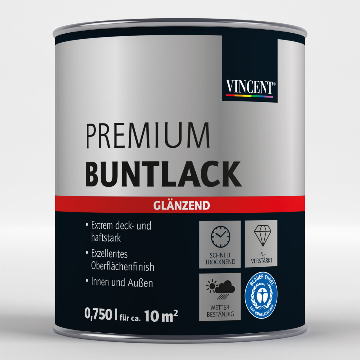 Vincent Premium Buntlack Wolkenblau glänzend 750 ml | 0,75 | Glänzend | 110719