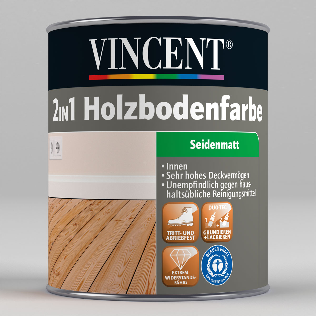 Vincent 2in1 Holzbodenfarbe RAL3009 Oxidrot 750 ml | 0,75 | 110752