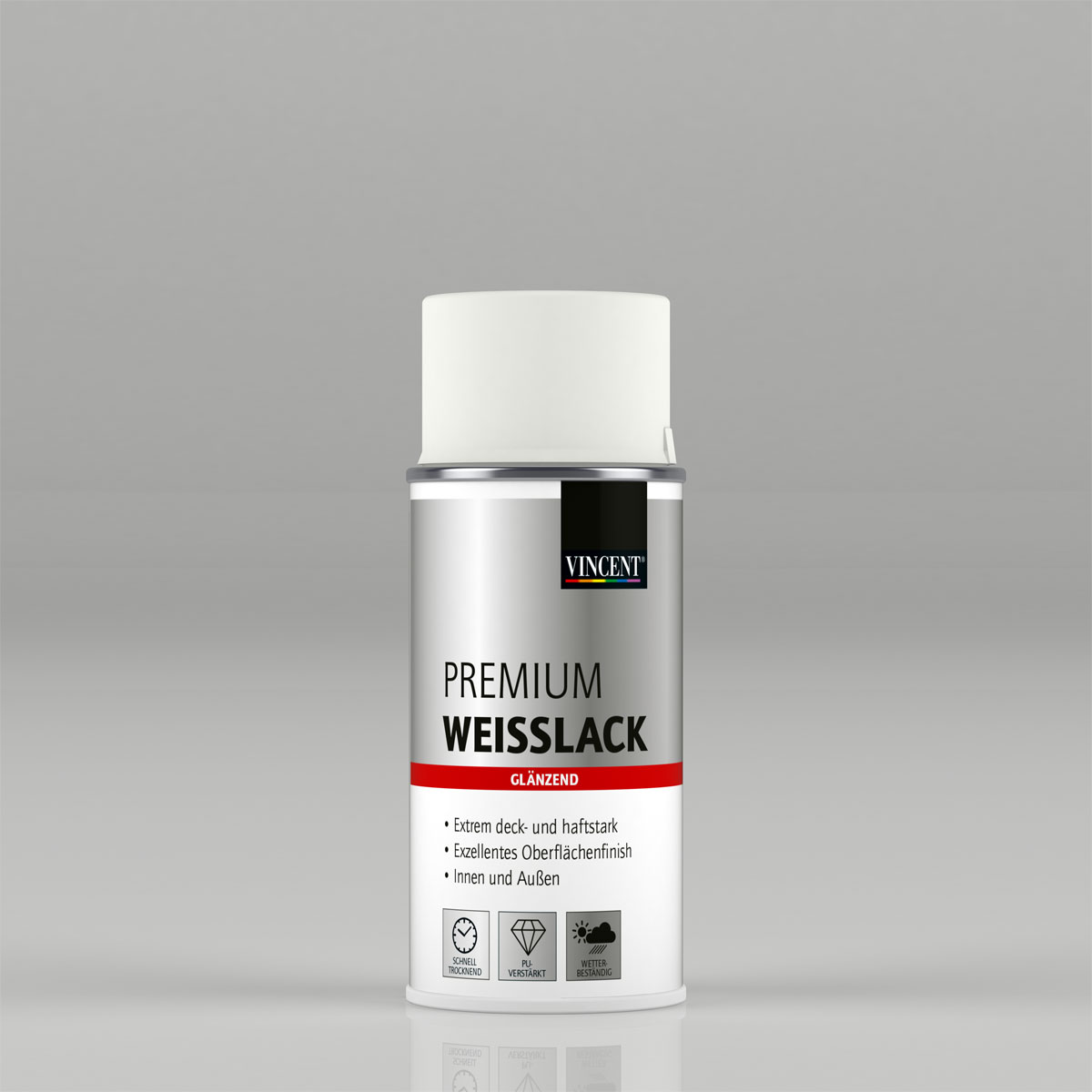 Vincent Premium Weißlack RAL 9003 signalweiß glänzend 150 ml | 15 | 0,15 | Glänzend | 111116