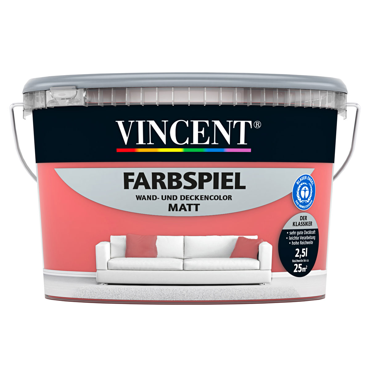 Vincent Farbspiel Karmin matt 2,5 L | 2,5 | 25 | 111210