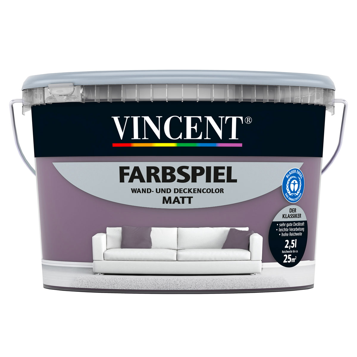 Vincent Farbspiel Purpur matt 2,5 L | 2,5 | 25 | 111223