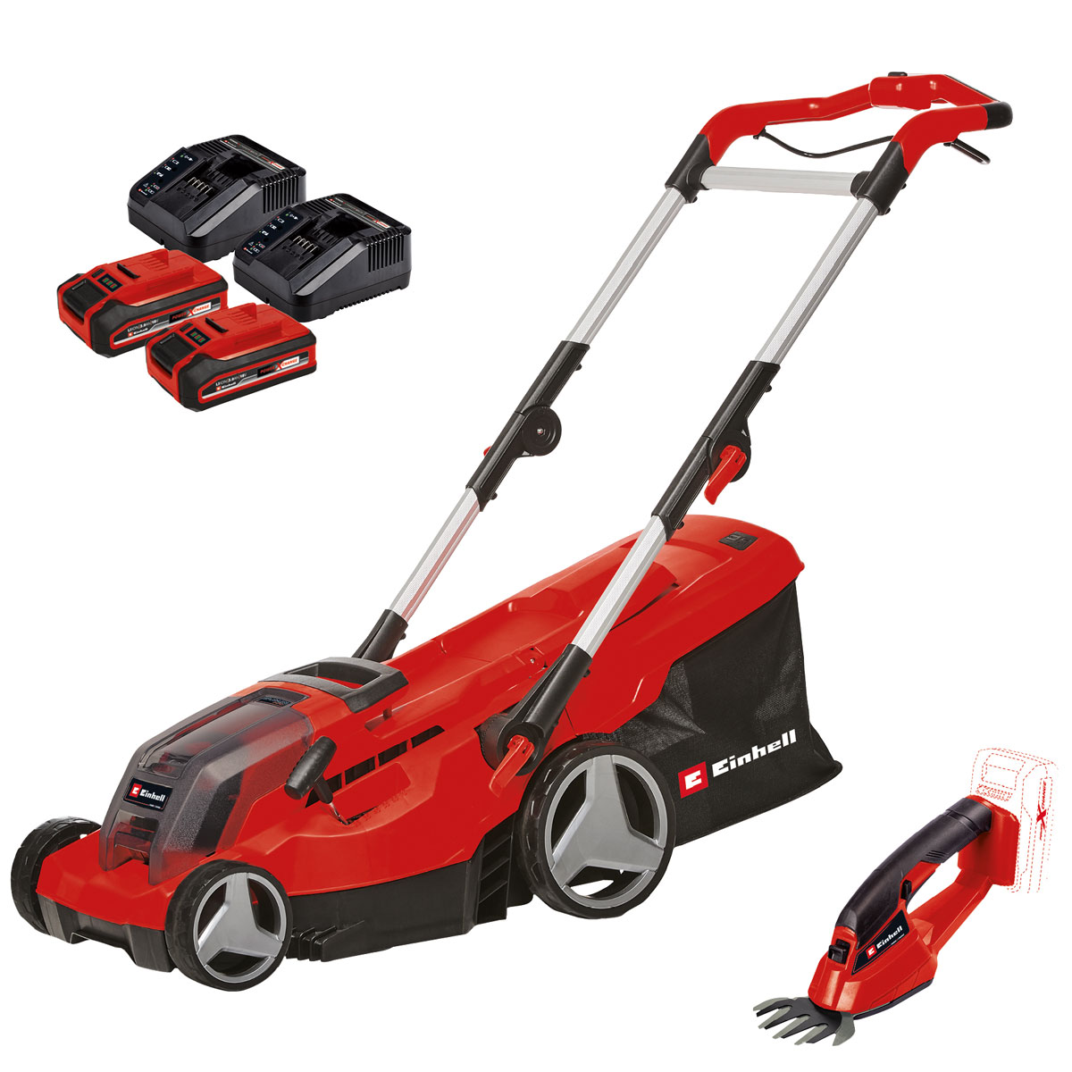 Einhell Akkurasenmäher und Strauchschere GE-CM 36/37 Li-Set | 113535