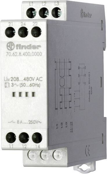 Überwachungsrelais 170 - 520 V/AC 2 Wechsler Finder 70.62.8.400.0000 1 St.