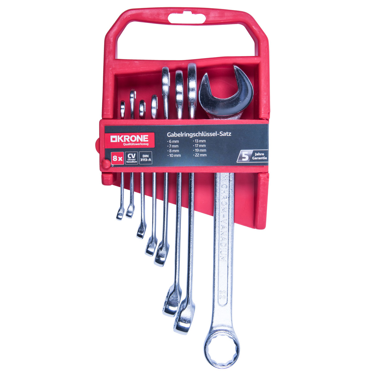 Krone Gabel-Ringschlüssel-Satz 6-22 mm 8-teilig | 123065