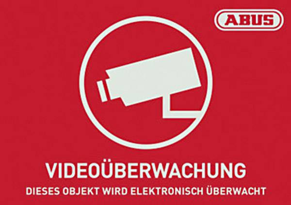 ABUS AU1421 Warnaufkleber Videoüberwachung Sprachen Deutsch (B x H) 74 mm x 52.5 mm