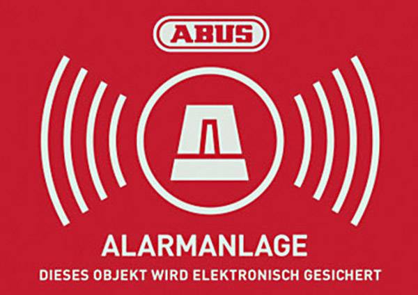 ABUS AU1422 Warnaufkleber Alarmanlage Sprachen Deutsch (B x H) 148 mm x 105 mm