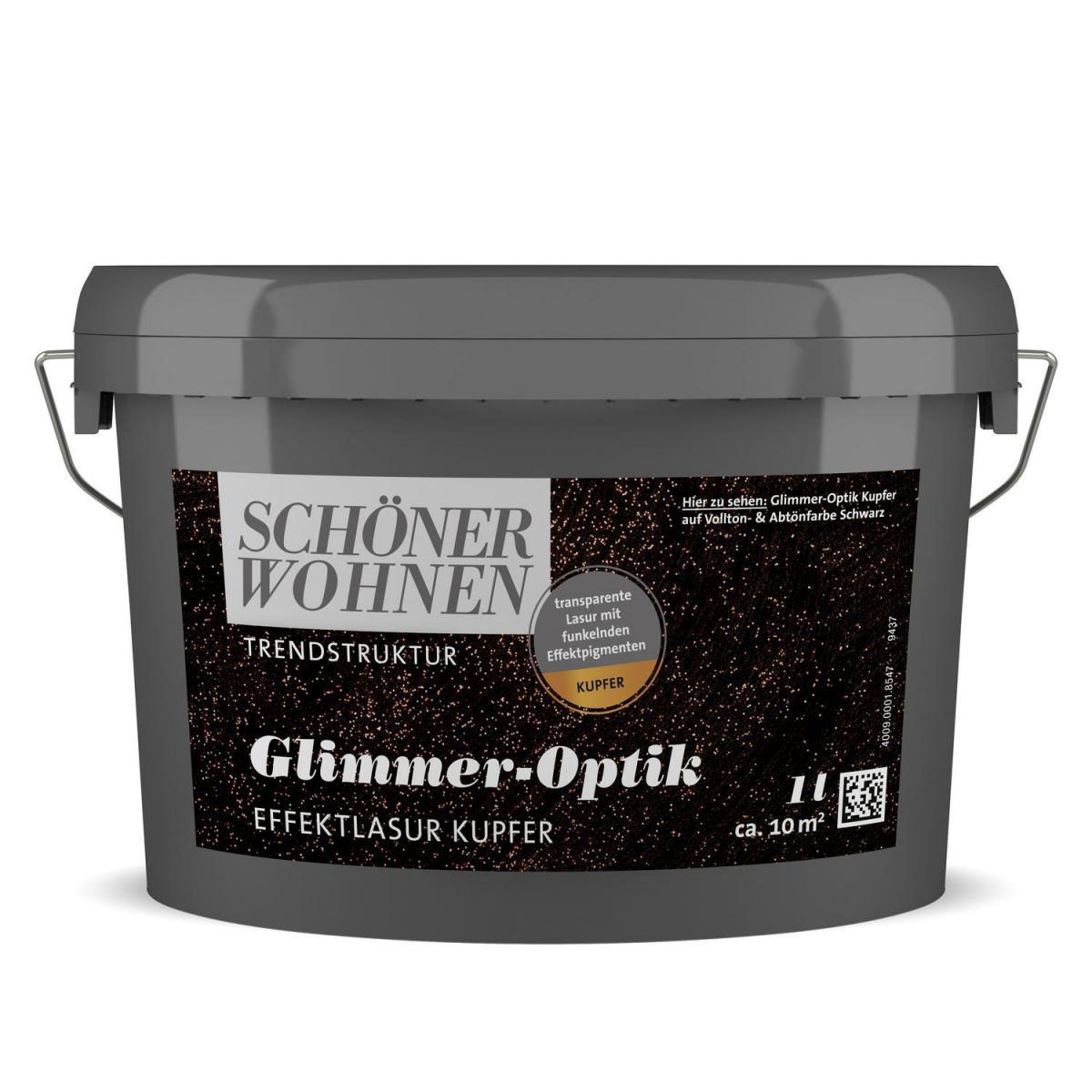 Schöner Wohnen Farbe Glimmer-Optik Effektlasur 1 L Kupfer | Kupfer | 133022