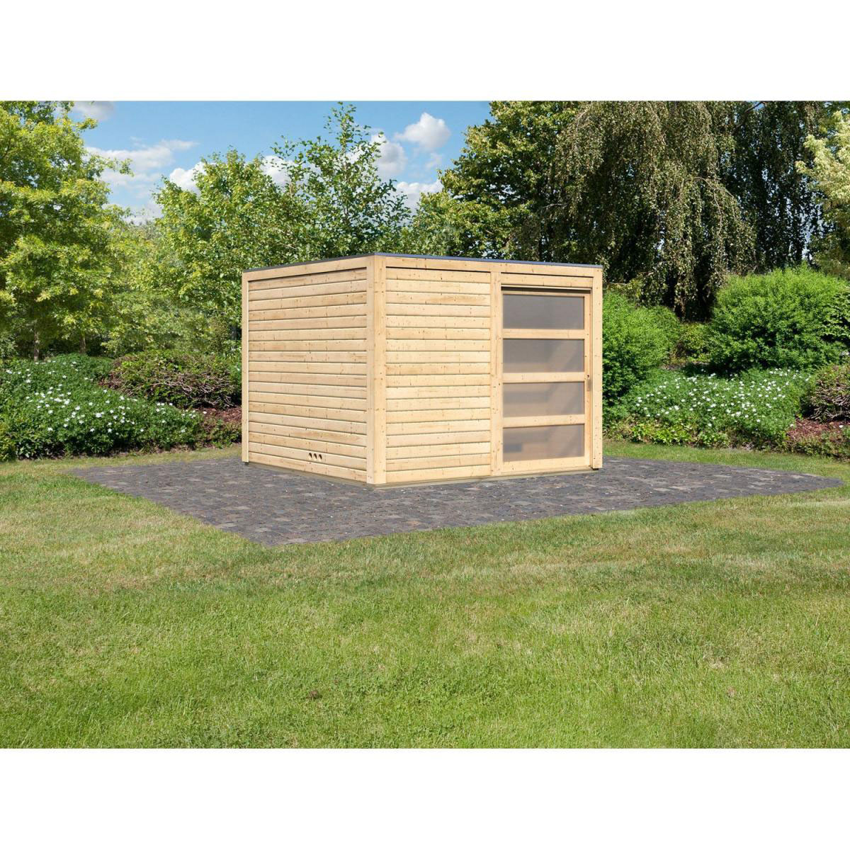 Karibu Saunahaus Cuben 38 mm ohne Zubehör | braun | kein Ofen | 210803