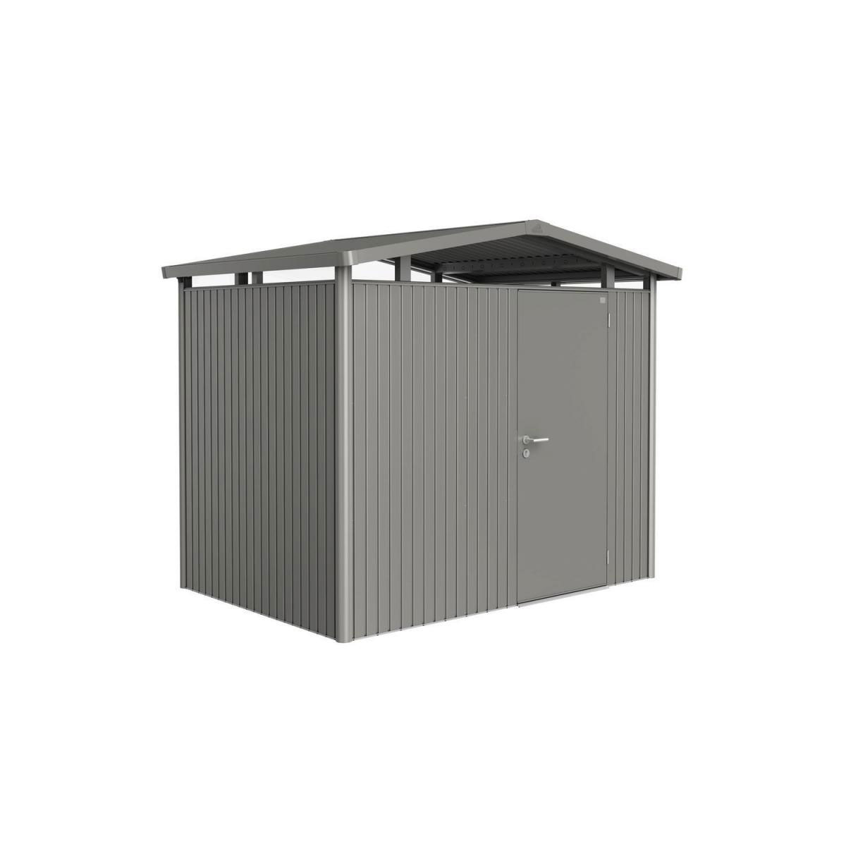 Biohort Gerätehaus Panorama Größe P2 Quarzgrau-Metallic Standardtür | Quarzgrau-Metallic | 214100