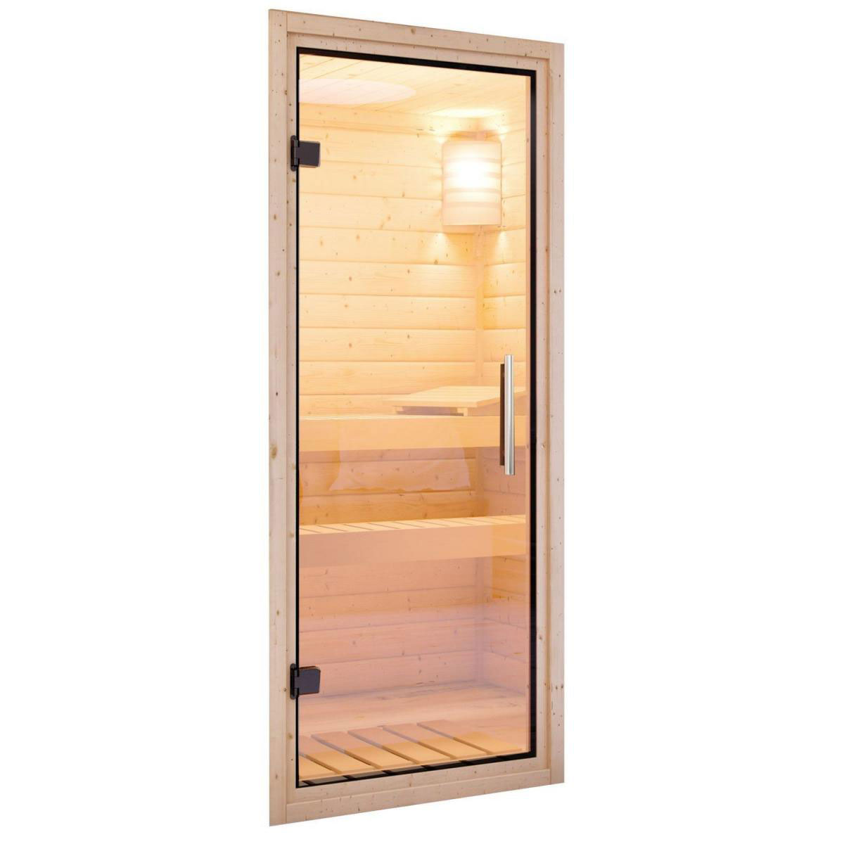 Karibu Sauna Variado Fronteinstieg ohne Ofen kein Kranz Klarglas-Tür | Nein | ohne Ofen | Klarglastür | Nein | 221750 – Bild 4