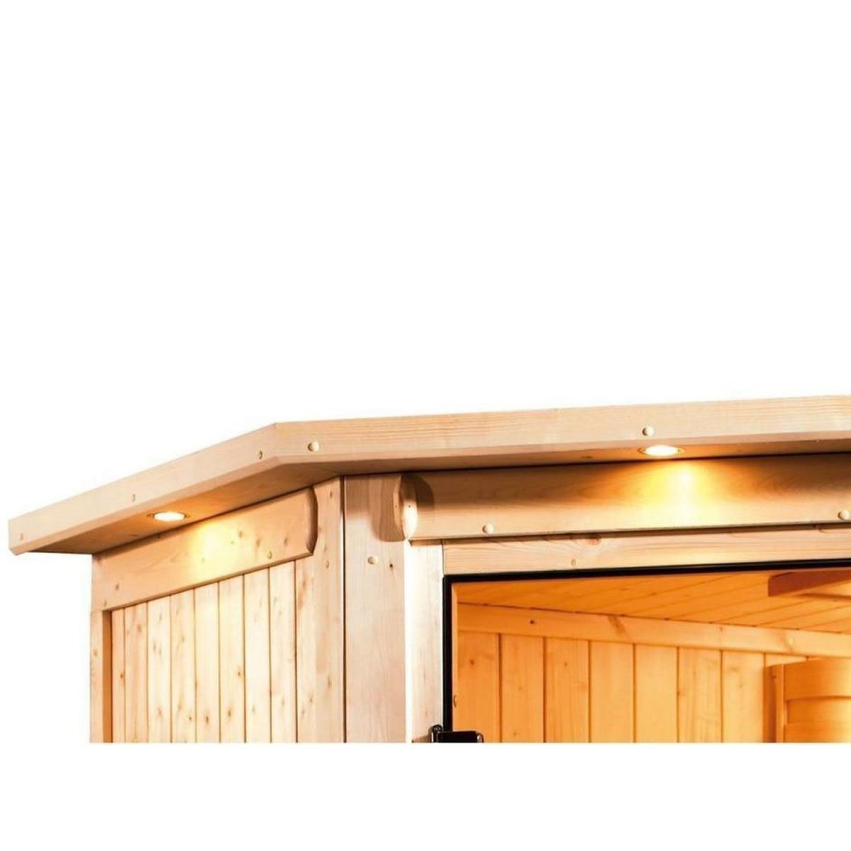 Karibu Sauna Variado Fronteinstieg ohne Ofen mit Kranz Klarglas-Tür | Ja | ohne Ofen | Klarglastür | Ja | 221754 – Bild 3