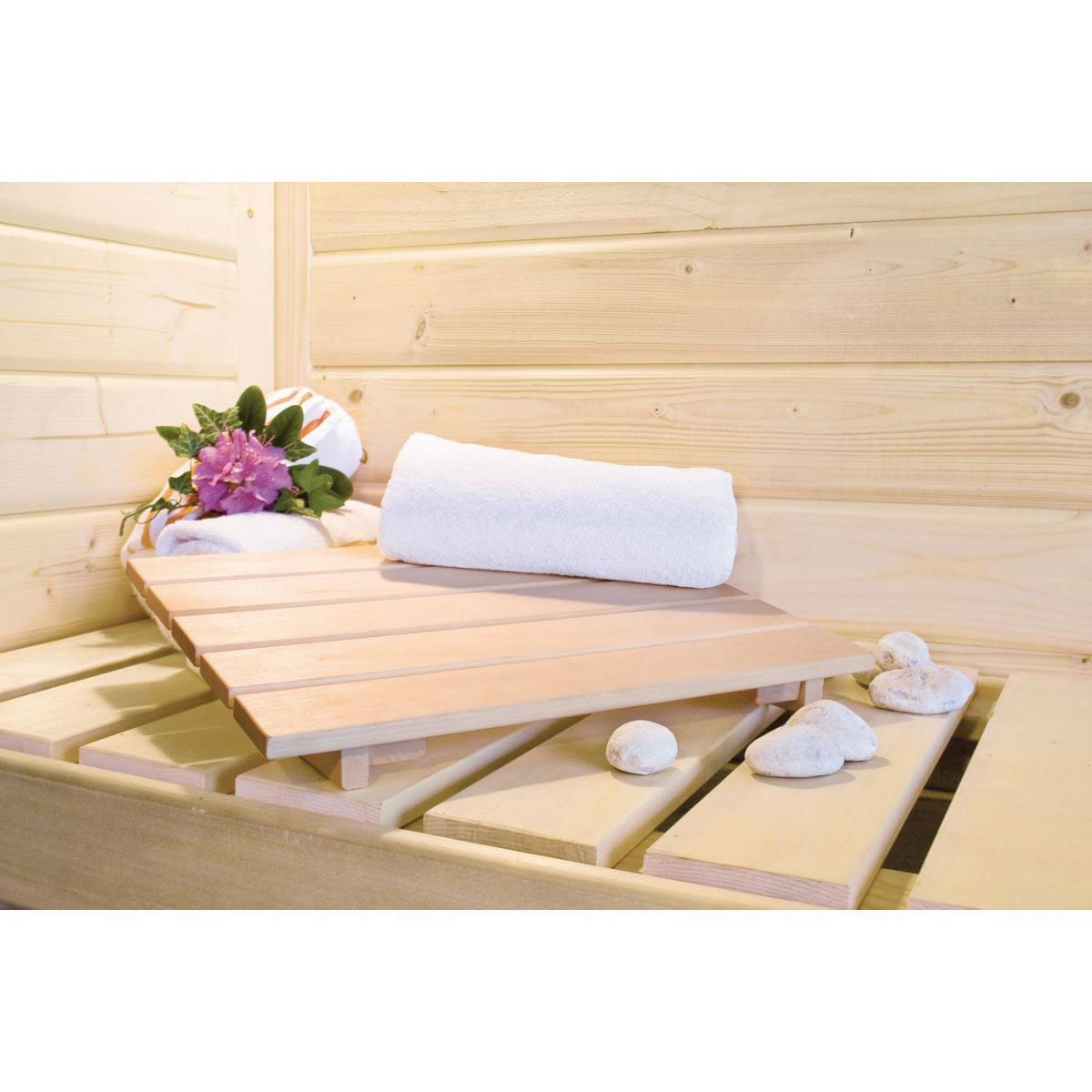 Karibu Sauna Variado Fronteinstieg ohne Ofen mit Kranz Klarglas-Tür | Ja | ohne Ofen | Klarglastür | Ja | 221754 – Bild 4