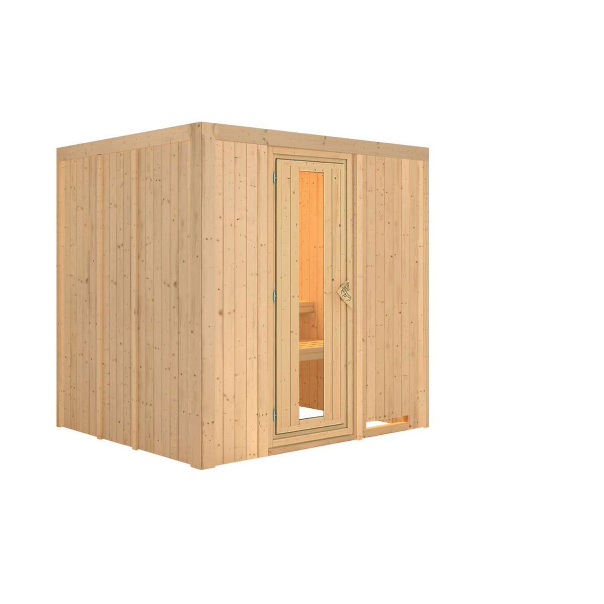 Karibu Sauna Daria Fronteinstieg ohne Ofen kein Kranz Energiespartür | Nein | ohne Ofen | Energiespartür | Nein | 222477