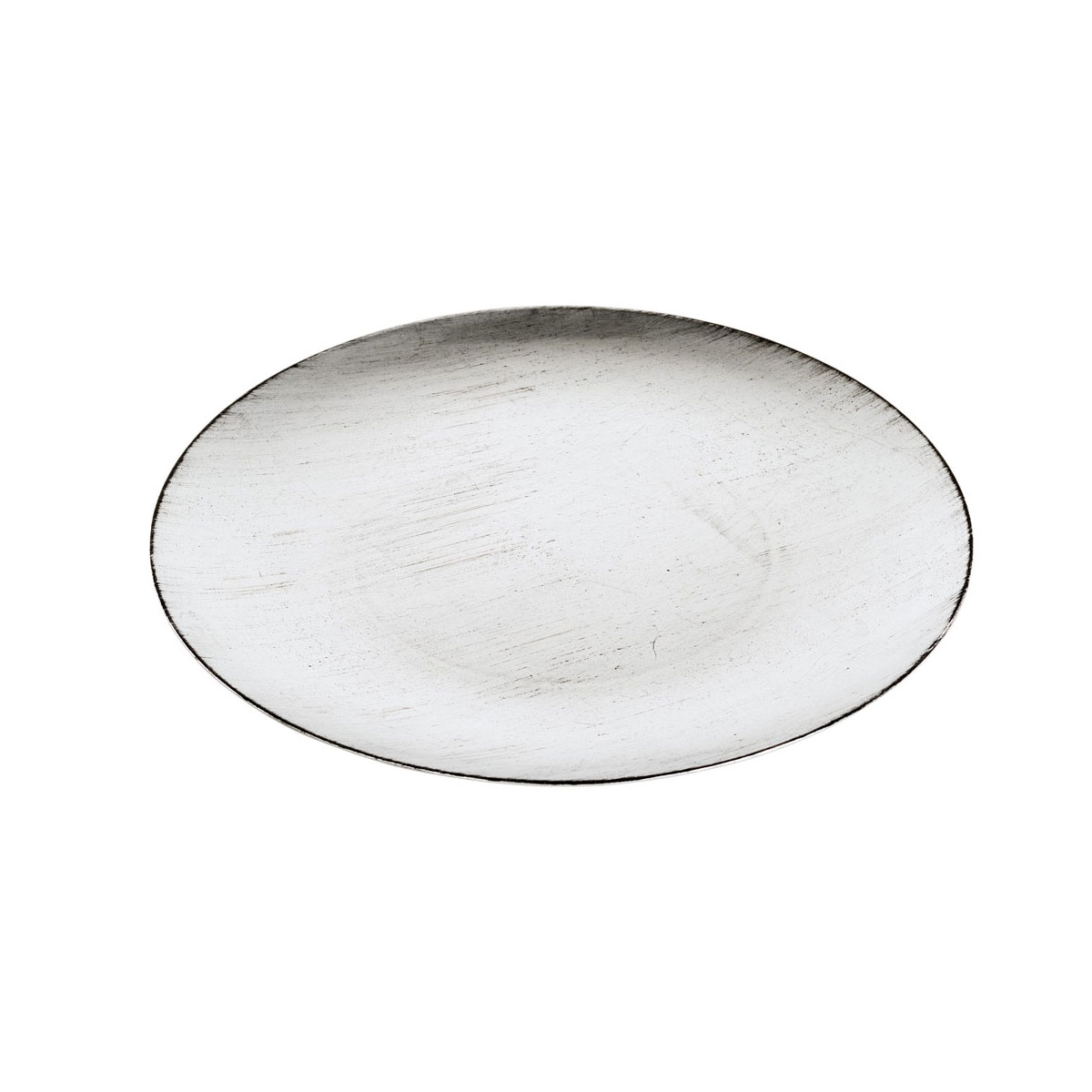 Kunststoffteller Rund D33xH2 cm silber/schwarz | 230662