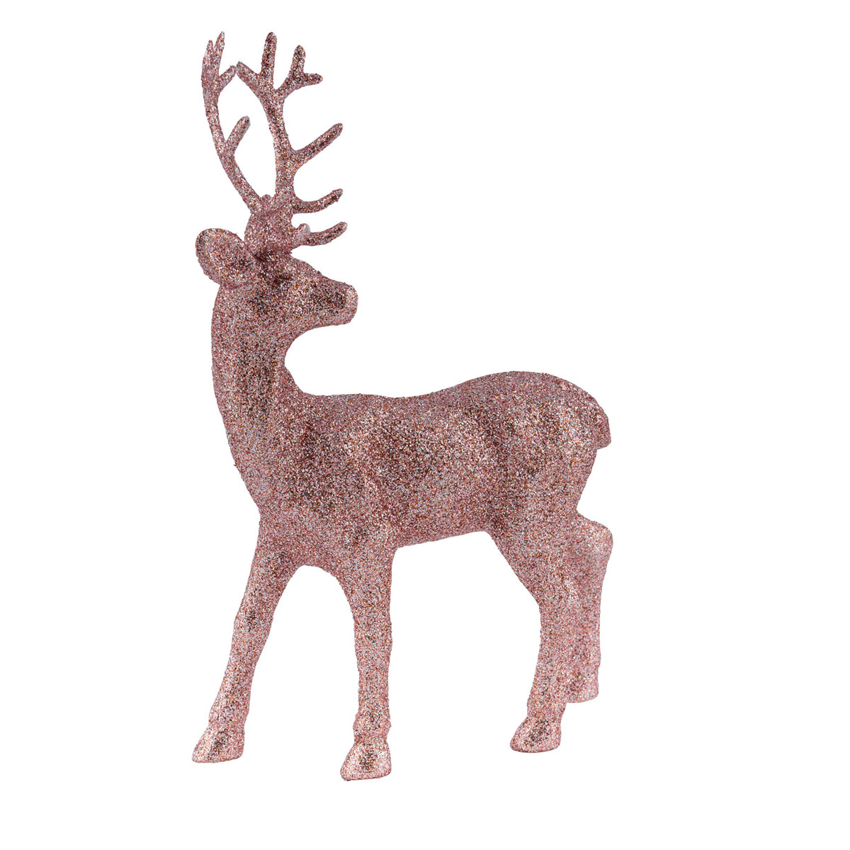 Kunststoff-Hirsch 20 x 14 cm rosa Glitzer | 230770
