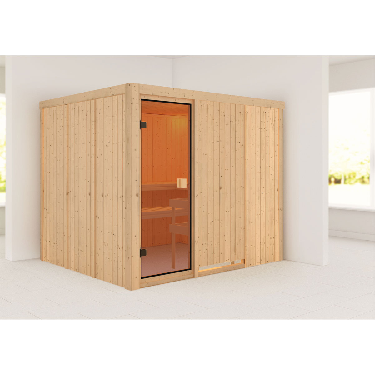 Karibu Sauna Nybro naturbelassen ohne Ofen | ohne Ofen | 236306