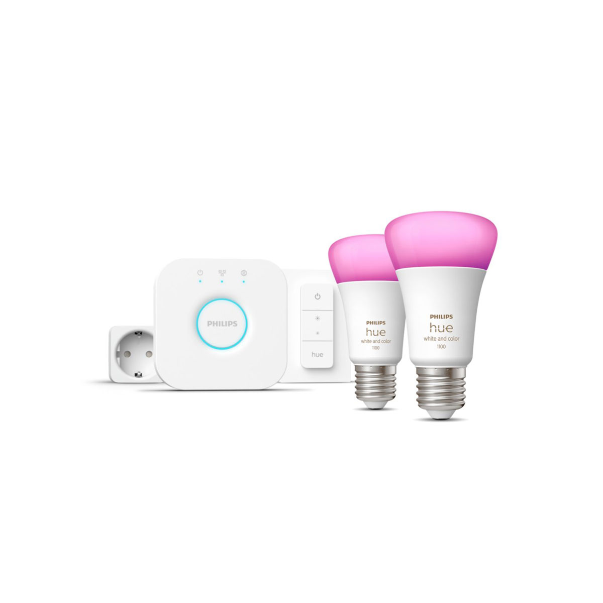 Philips Hue Starter-Set White und Color Ambiance 2 x LED-Lampe E27 Bridge Dimmschalter Smart Plug | 236987 – Bild 3
