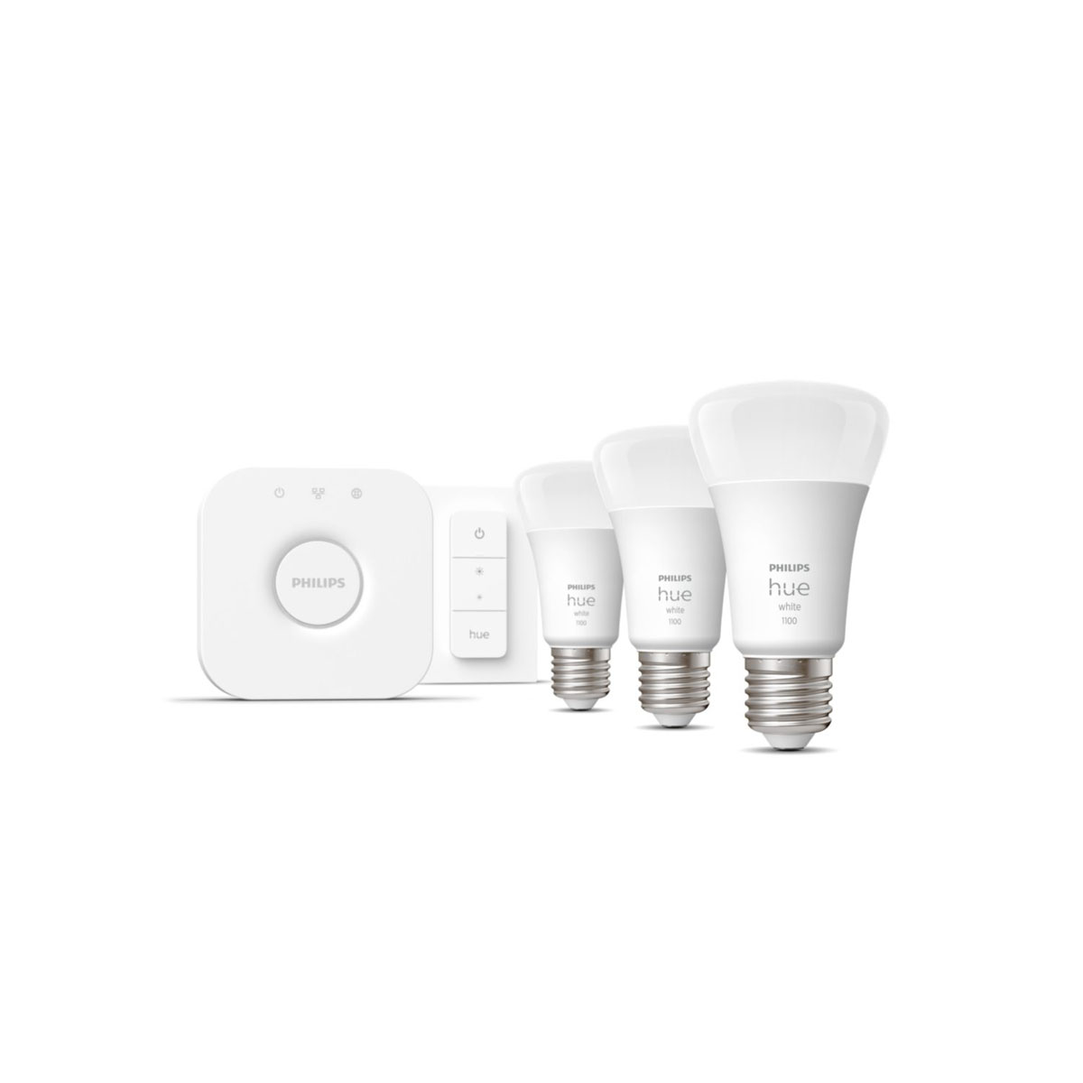 Philips Hue Starter-Set White Ambiance inkl 3 x LED-Lampe E27 und Bridge und Dimmschalter | 236989