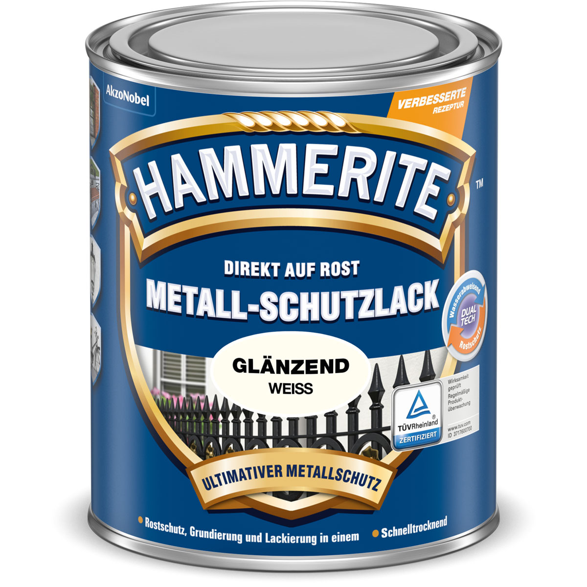 Hammerite Metallschutzlack weiß glänzend 250 ml | 0,25 | 237263