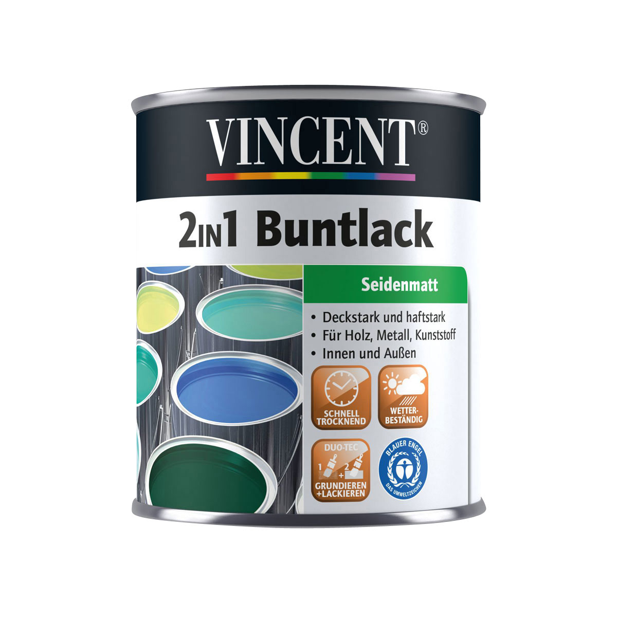 Vincent 2in1 Buntlack anthrazit seidenmatt 750 ml | 0,75 | Seidenmatt | 243832