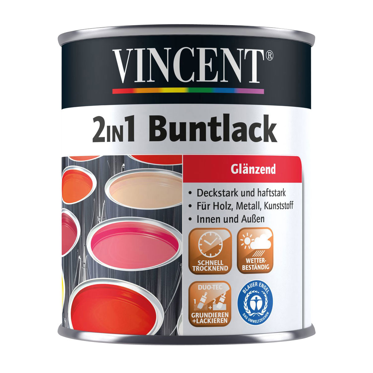 Vincent 2in1 Buntlack Altweiß glänzend 375 ml | 0,375 | Glänzend | 243903