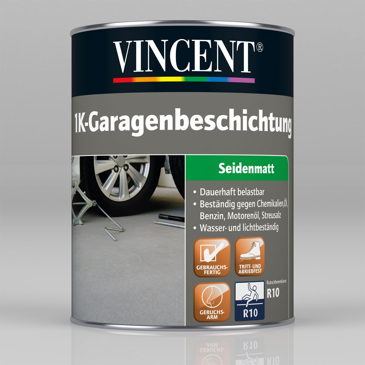 Vincent 1K-Garagen-Beschichtung silbergrau 2,5 L | Silbergrau | 247077