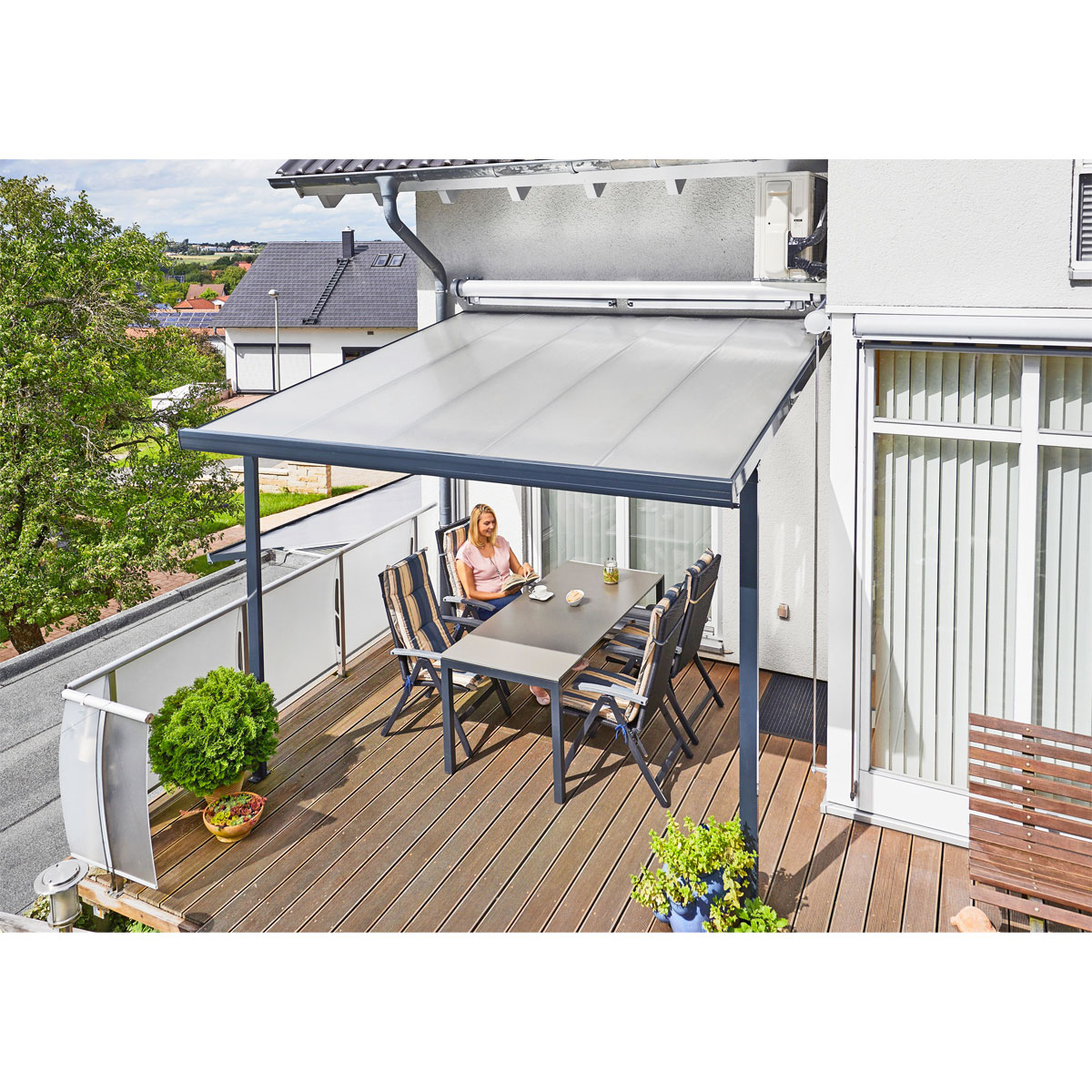 gutta Terrassenüberdachung Standard anthrazit 3,06 x 3,06 m | anthrazit | 248799 – Bild 4