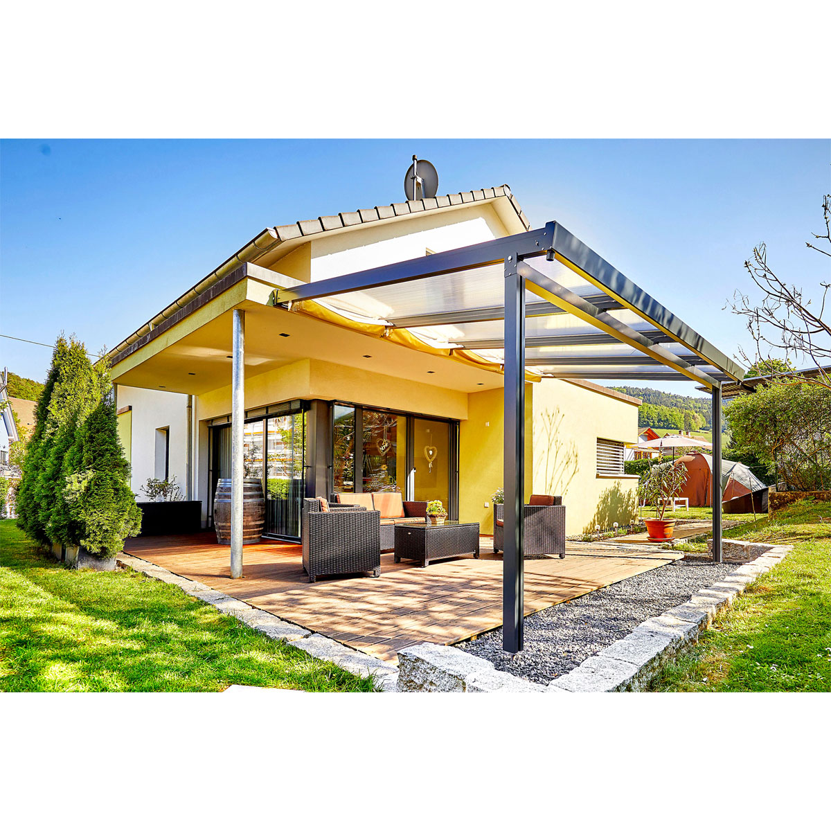 gutta Terrassenüberdachung 4 x 3 m anthrazit | 248944