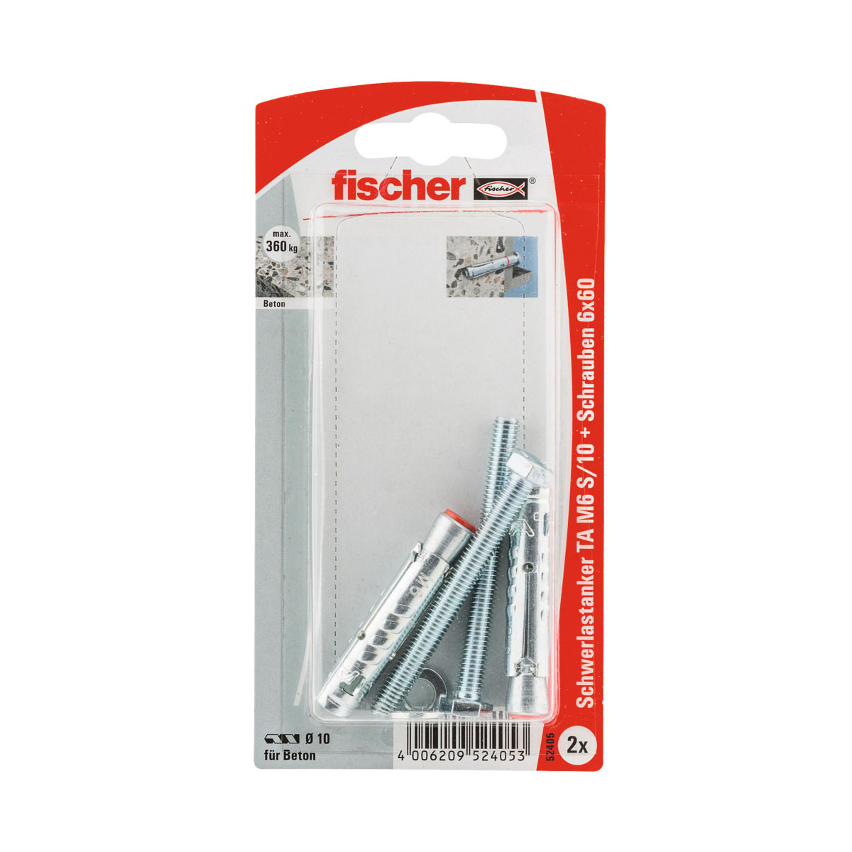 Fischer  Schwerlastanker TA M6 S/10 2 Stück | M6 | 249703