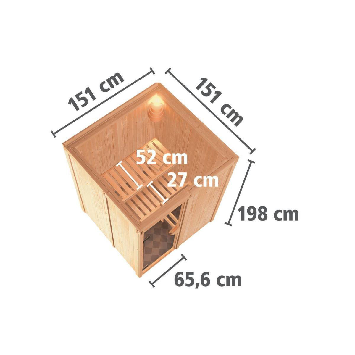 Karibu Sauna Norin Fronteinstieg ohne Zubehör moderne Tür | 9 kW finnisch | moderne Tür | Nein | 250008 – Bild 4