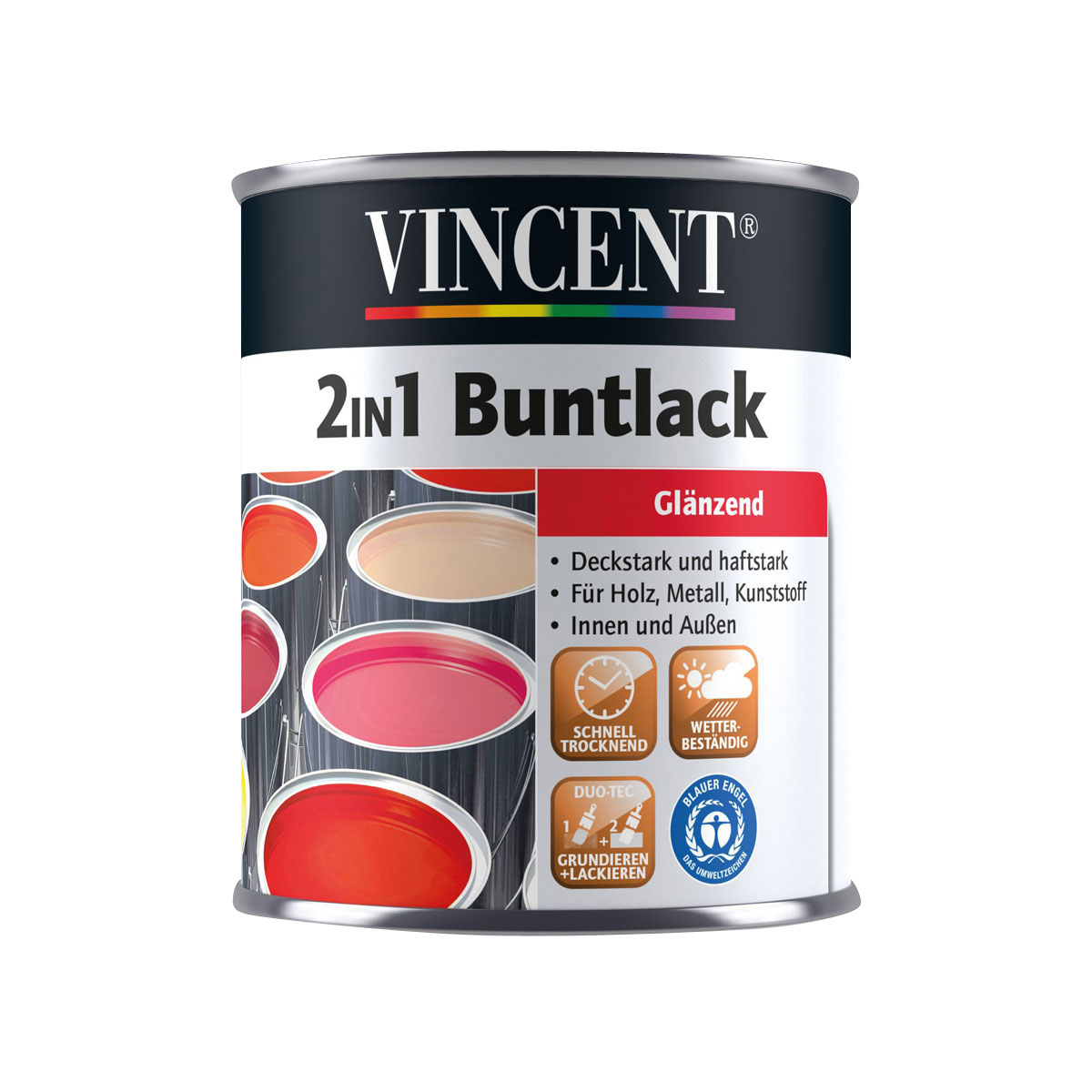 Vincent 2in1 Buntlack anthrazit glänzend 750 ml | 0,75 | Glänzend | 261458