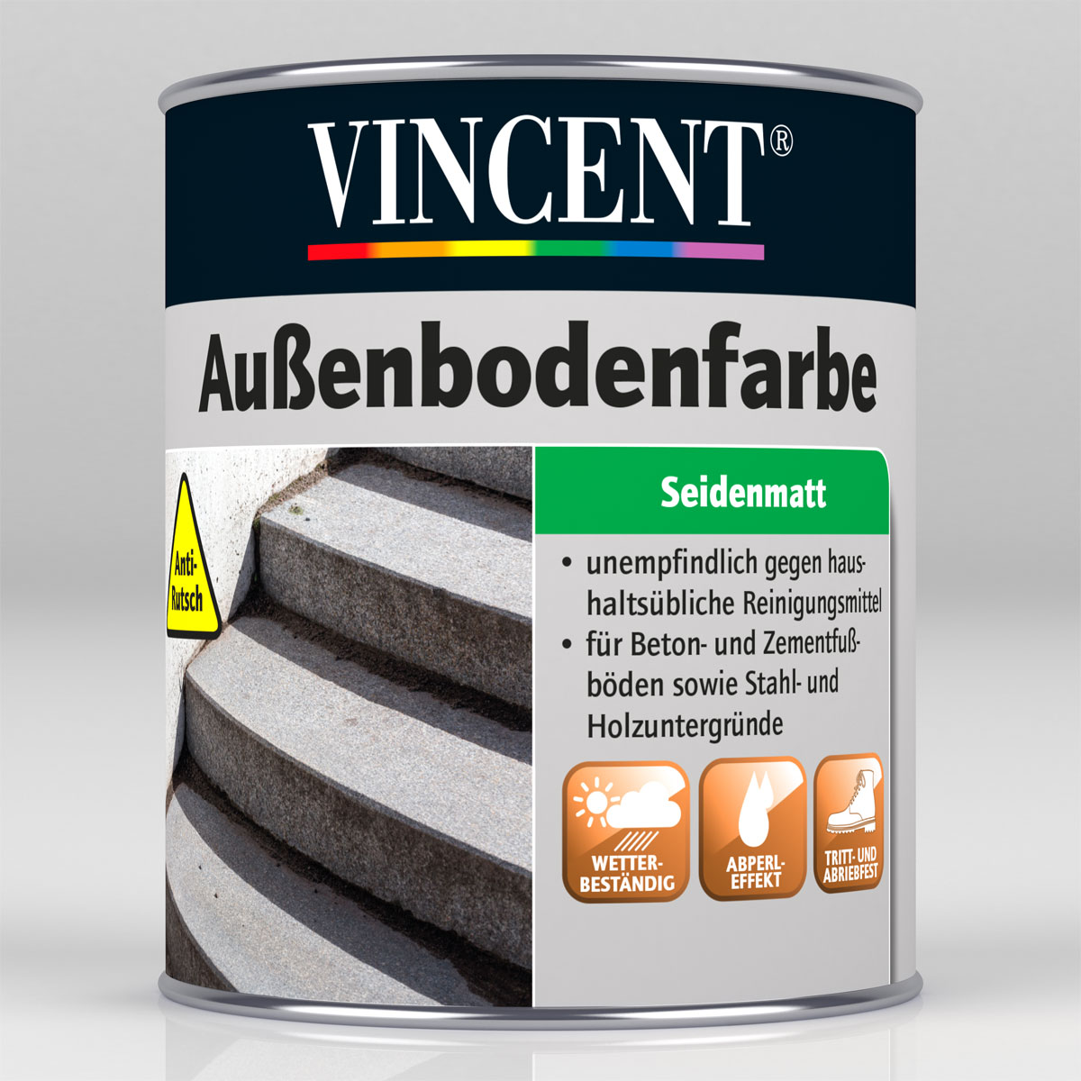 Vincent Außenbodenfarbe kieselgrau 2,5 L | 2,5 | 2.5 | 265436