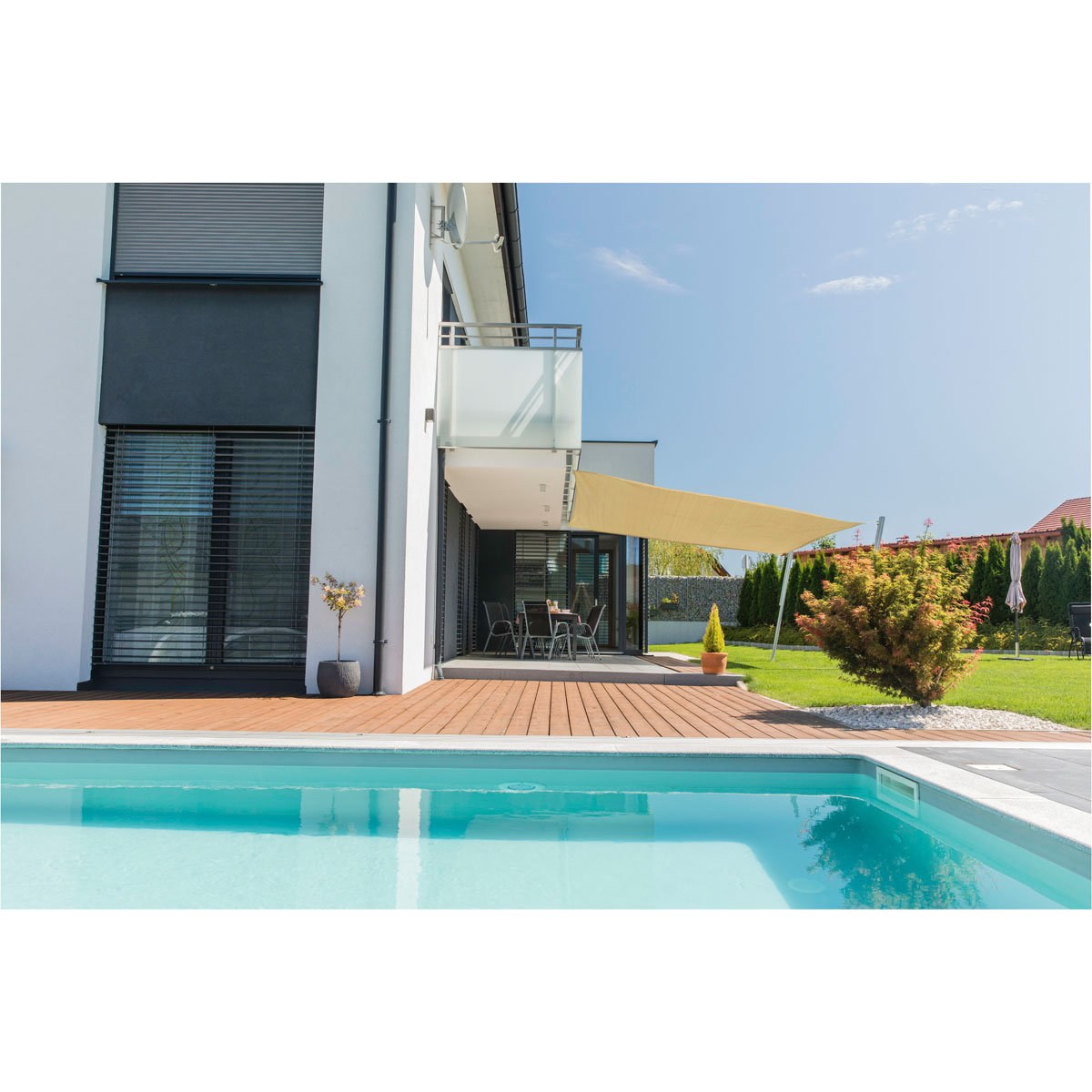 Viereck-Segel Capri 5 x 5 m champagner | 500 | 269498