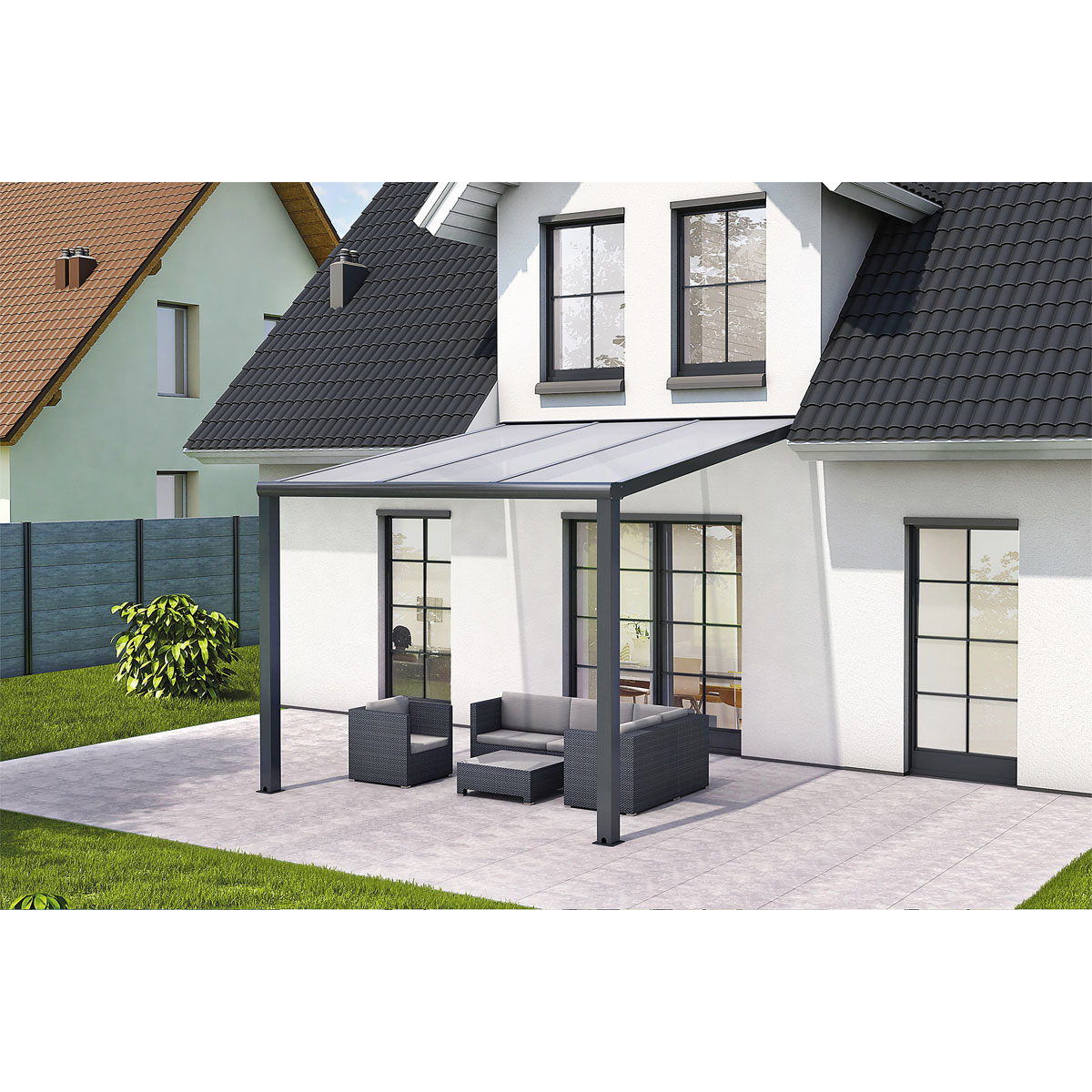 gutta Terrassenüberdachung Pro anthrazit 3,1 x 3,06 m | 272424