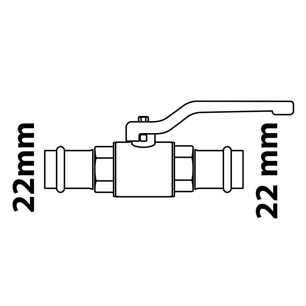 Kirchhoff MS Kugelhahn 22 x 22 mm mit CU-Pressanschluss | 276261