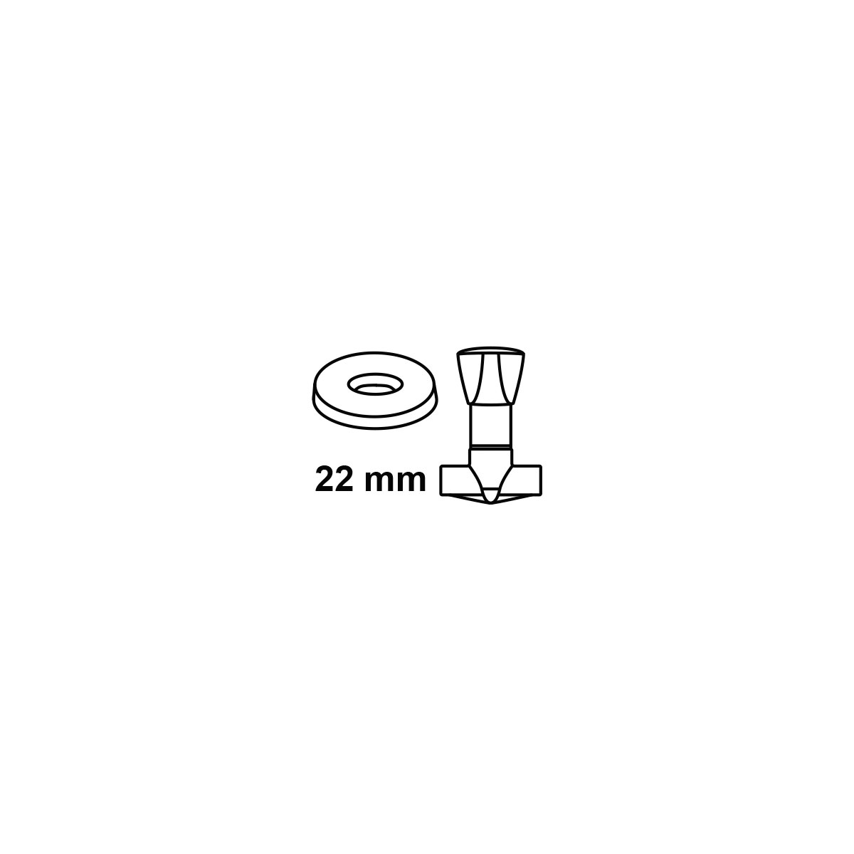 Kirchhoff UP-Ventil Chrom 22 mm mit Rosette | 276270