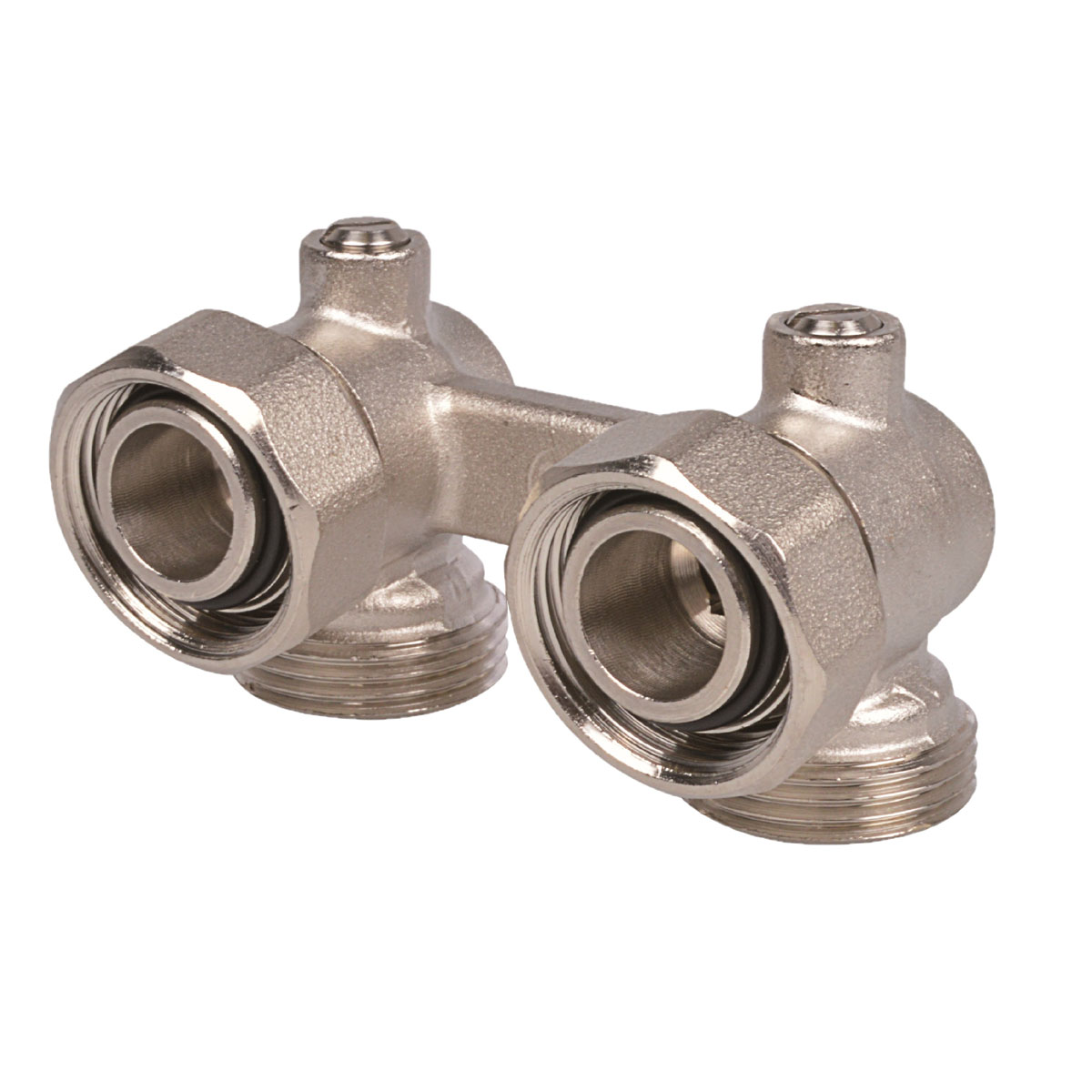 Kirchhoff MS Hahnblock 90 Grad vernickelt 3/4" Eurokonus x 3/4"IG Eckform | 276282