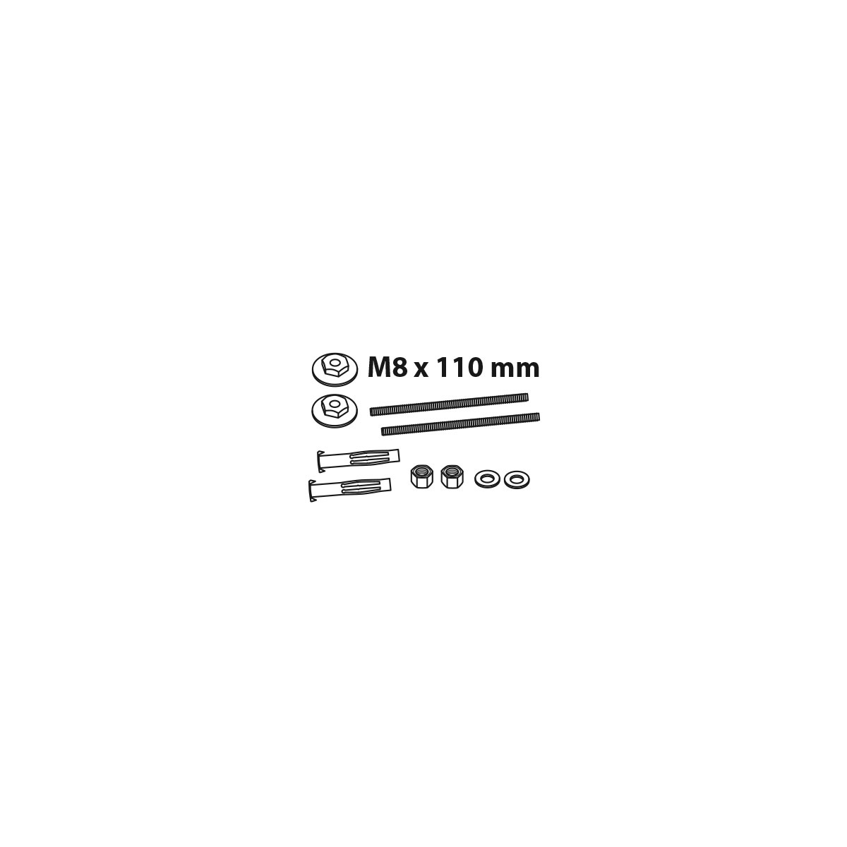 Kirchhoff Waschtischbefestigung M8 x 140 mm mit Holraumduebel | 276283 – Bild 3