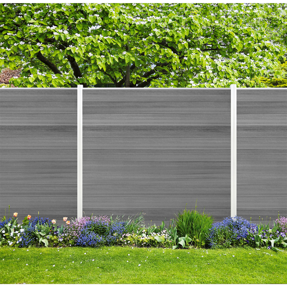 WPC-Steckzaun-Element Cora Line 179 x 14 cm beige | beige | 276461 – Bild 4