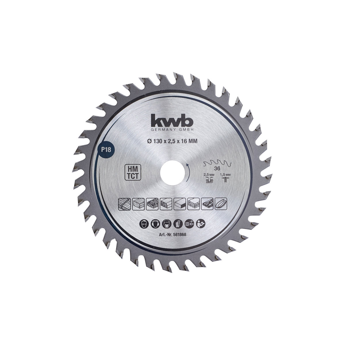 kwb  Präzisions-Kreissägeblätter für Handkreissägen Durchmesser 130x16 mm | 276686