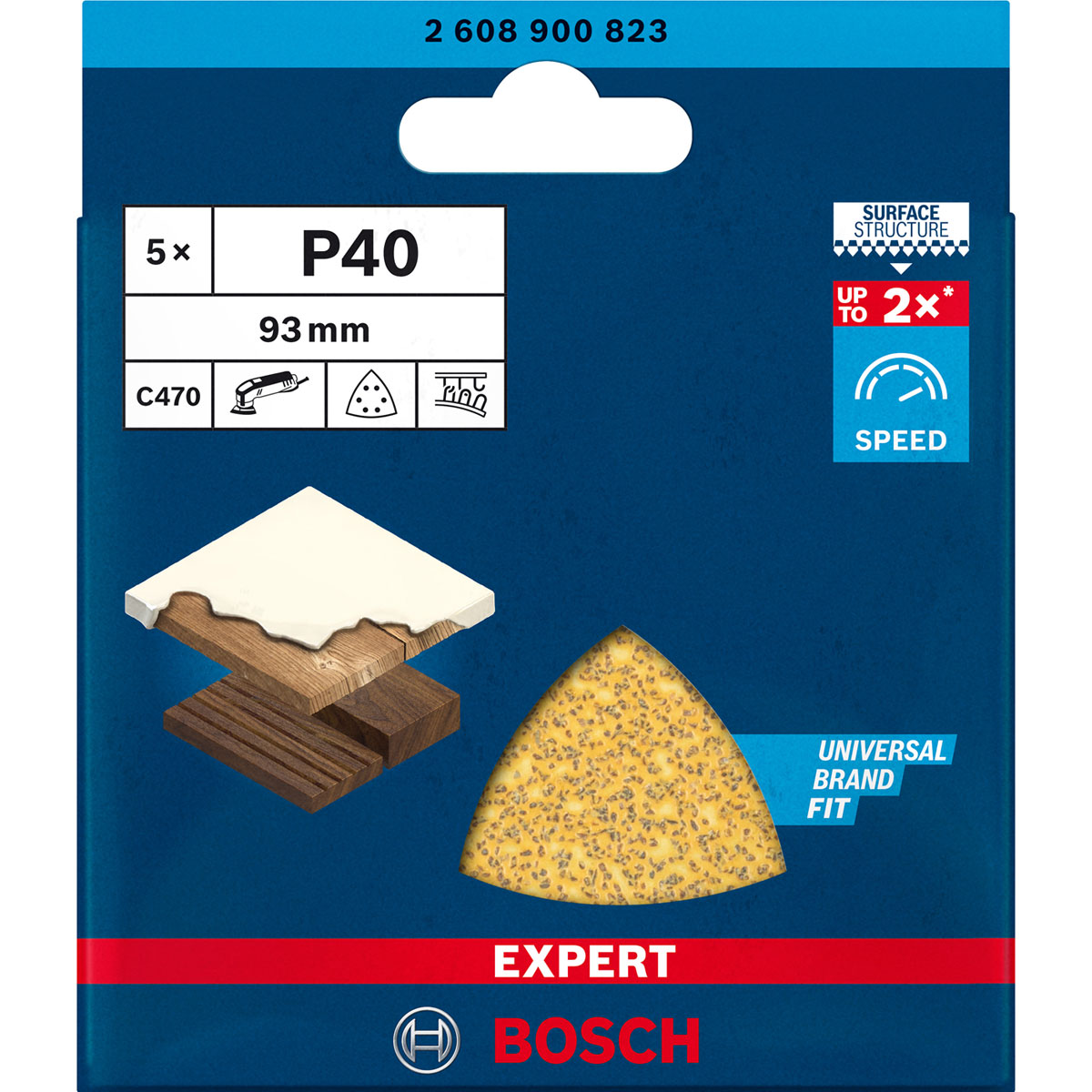 Bosch Professional  Expert C470 Schleifpapier für Deltaschleifer 93 mm G 40 5 Stück | 277475 – Bild 3