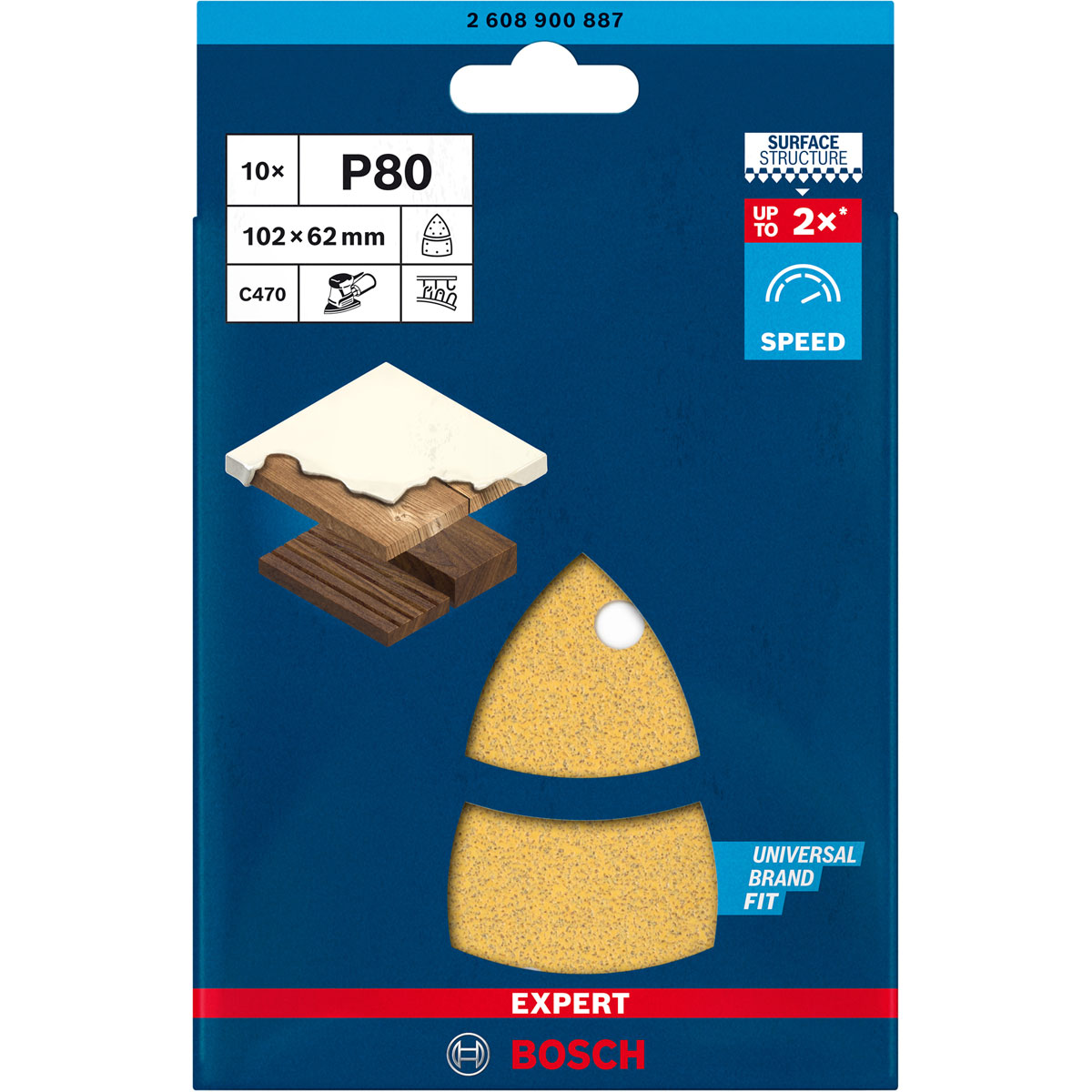 Bosch Professional  Expert C470 Schleifpapier mit 11 Löchern für Multischleifer 102 x 62 mm 93 mm G 80 10- teilig  | 277495 – Bild 3