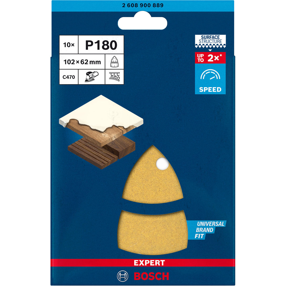 Bosch Professional  Expert C470 Schleifpapier mit 11 Löchern für Multischleifer 102 x 62 mm 93 mm G 180 10- teilig  | 277497 – Bild 3